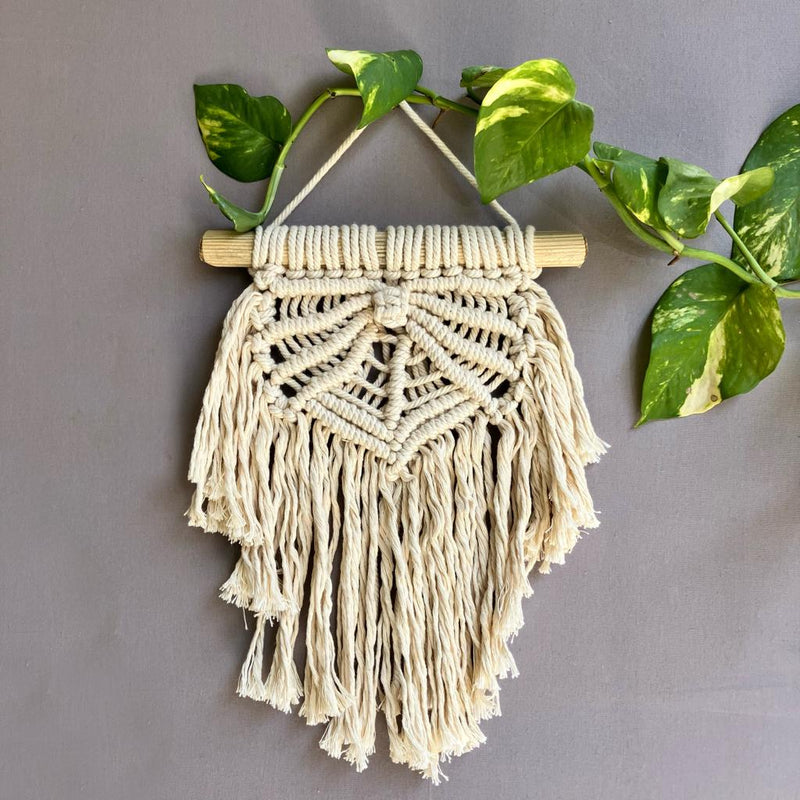 Handcrafted Macramé 'Rays of Hope' Wallhanging  Off White