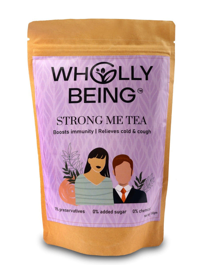 Wholly Being Strong Me Tea for strong immunity & cold relief with Giloy, Star Anise, Nutmeg, Licorice(100gm)