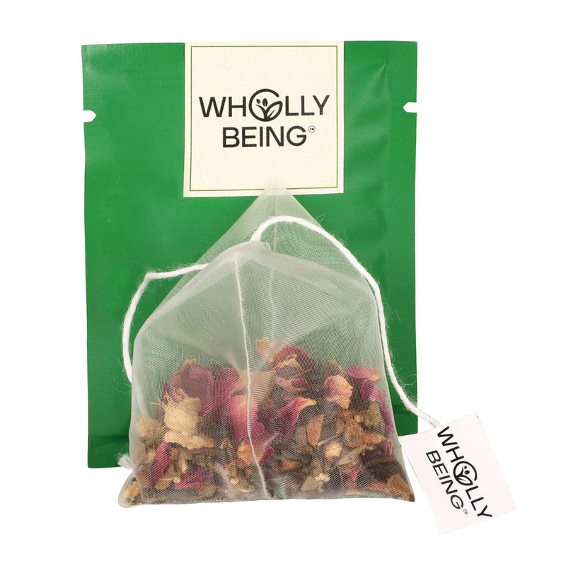 Detox Kahwa Tea for skin glow and gut detox with nutmeg, sea buckthorn, rose petals, orange peels(20 tea bags)