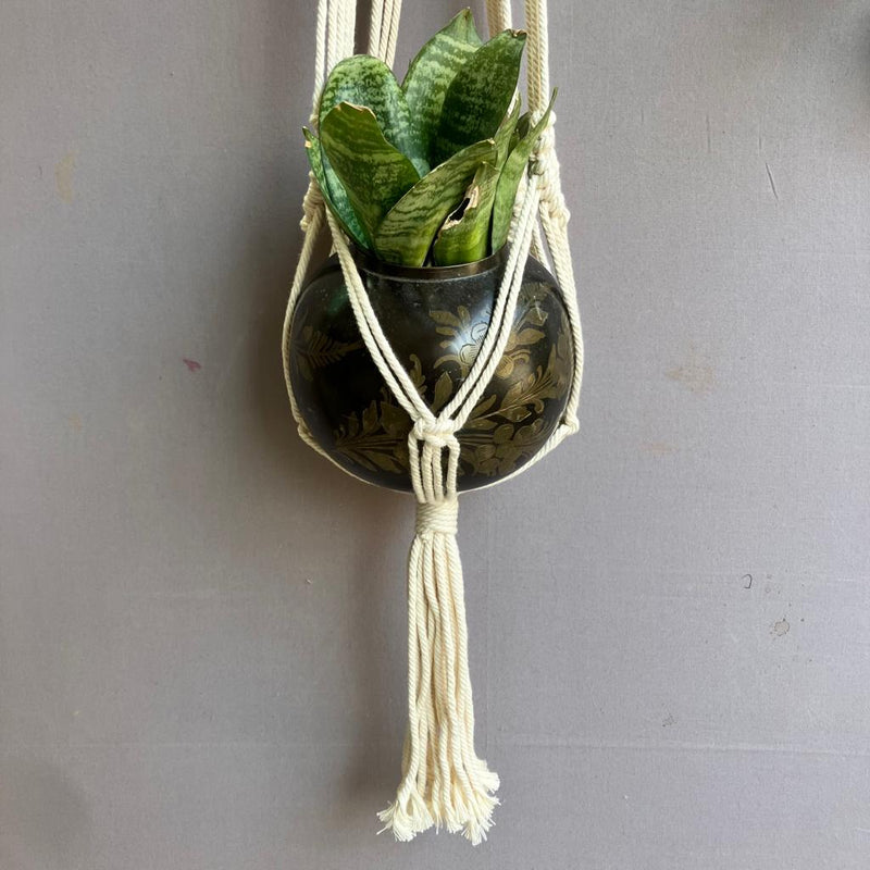 Handcrafted Macramé 'Sapling of love' Plant Hanger