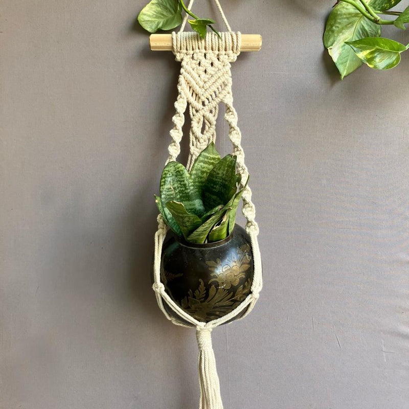 Handcrafted Macramé 'Sapling of love' Plant Hanger