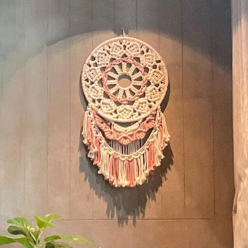 Macrame handcrafted 'Rosebud' Dreamcatcher