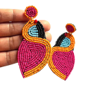 Handmade Beaded Earrings-Pink