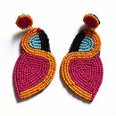 Handmade Beaded Earrings-Pink