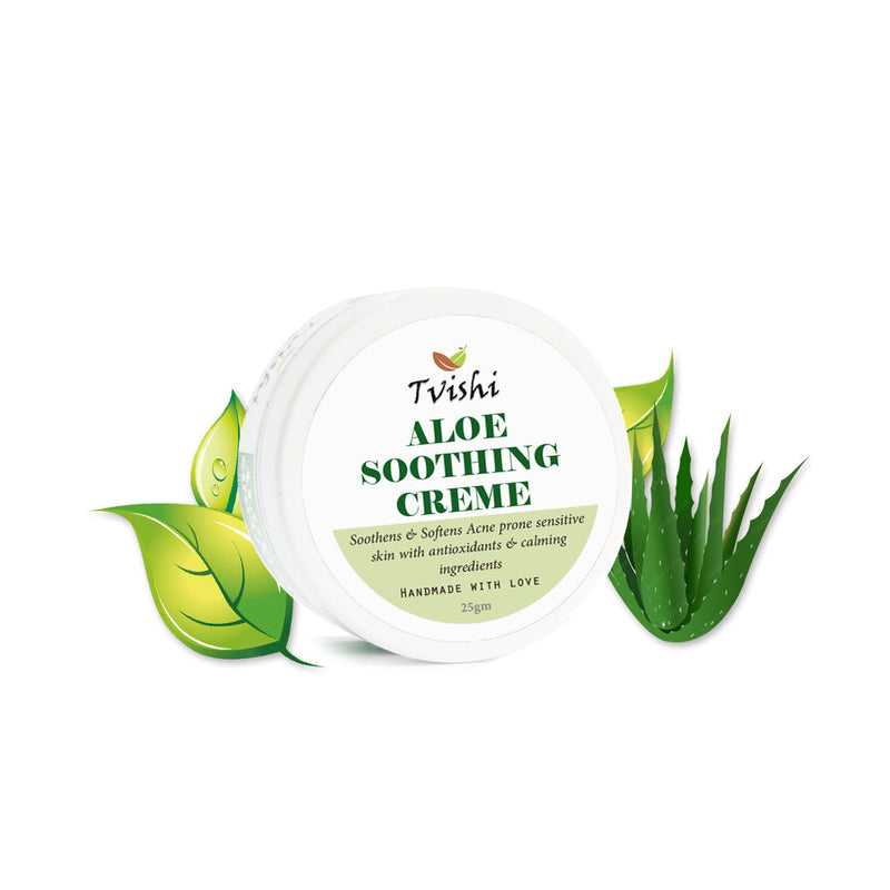 Tvishi Handmade Aloe soothing Cream (25 gms) I Soothing & calming Nongreasy Face Moisturizer I Normal to Dry skin I Kids friendly, Men & Women