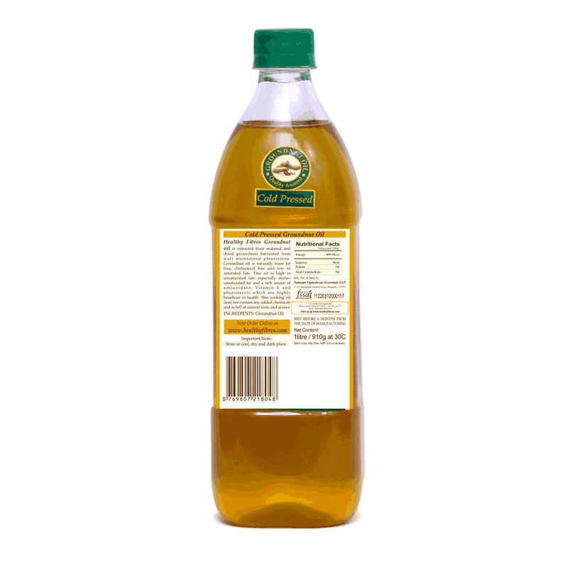 Healthy Fibres  Cold Pressed Groundnut Oil 1L Combo of 2