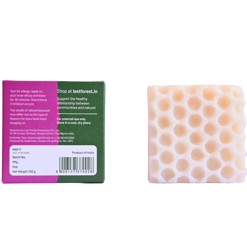 Artisanal, Handmade Beeswax Honeycomb Soap 100gms Basil