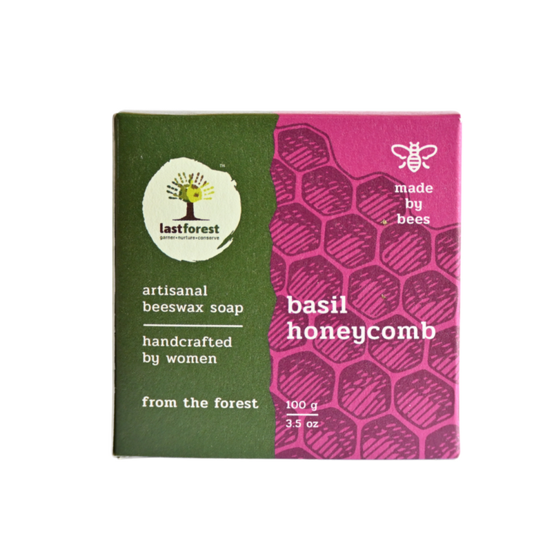 Artisanal, Handmade Beeswax Honeycomb Soap 100gms Basil