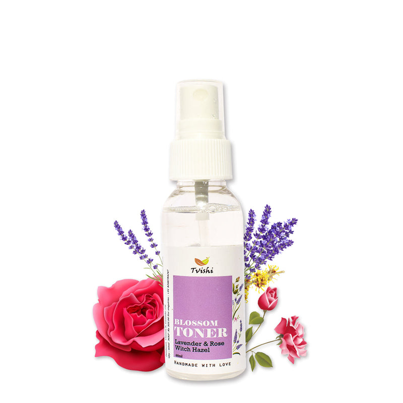 Tvishi Handmade Blossom Toner (60 ml) I Instantly refreshing Face mist, Oil & Acne control,  I All skin types I Hydrates & soothes sensitive skin, Kids & Adults