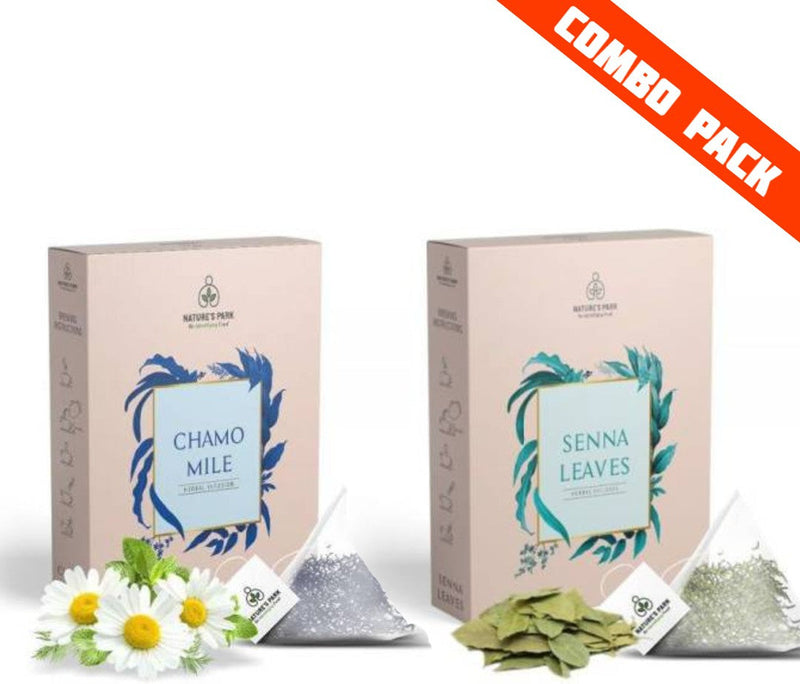 Chamomile & Senna Leaves Herbal Infusion Combo Pack (Pyramid Infusion Bags10)