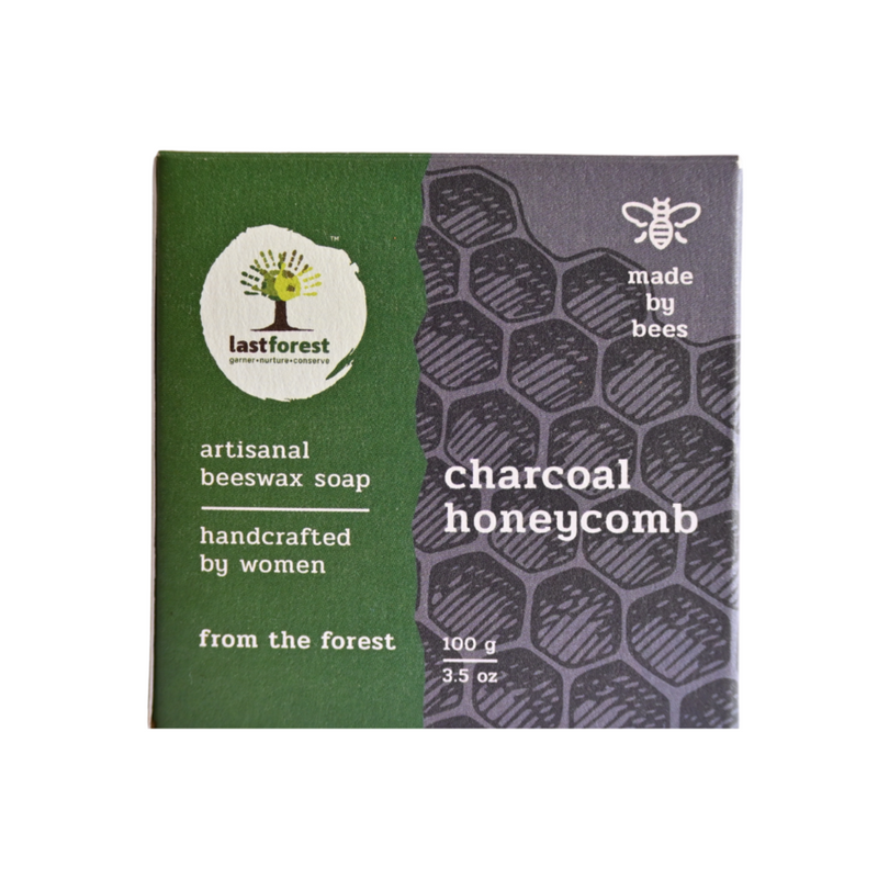 Artisanal, Handmade Beeswax Honeycomb Soap 100gms Charcoal