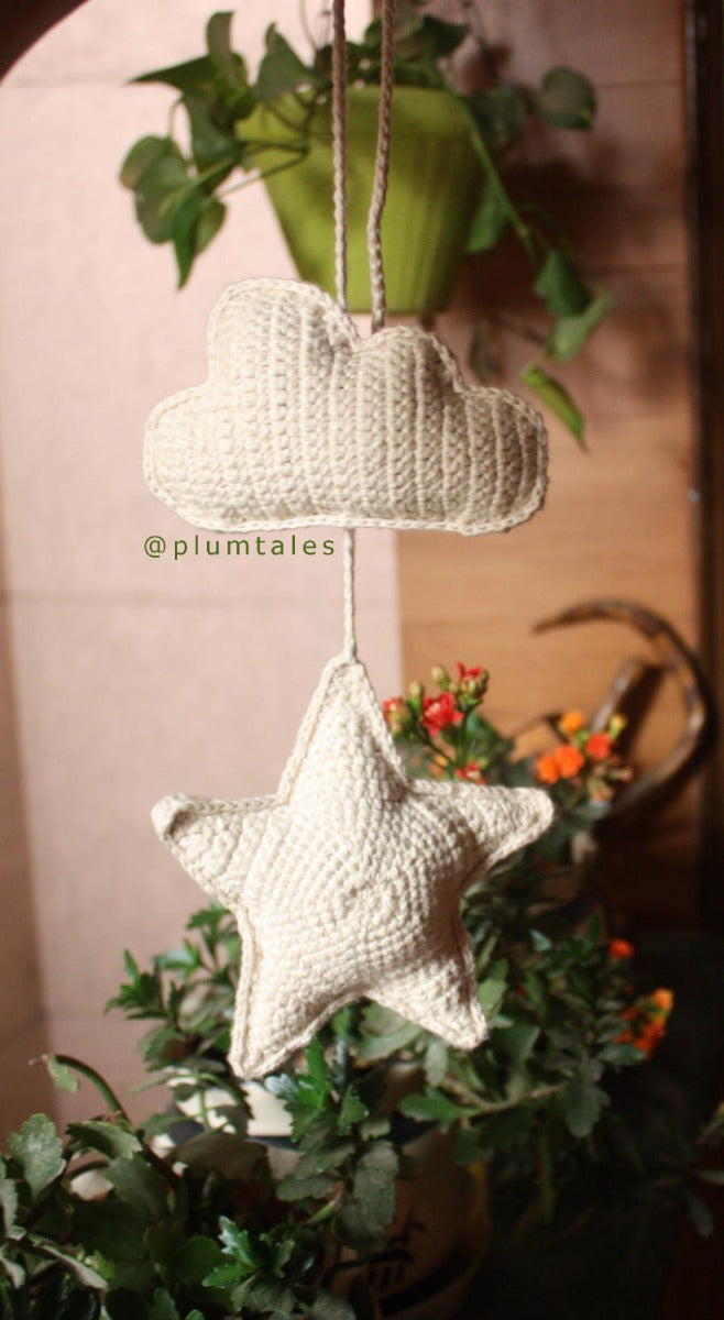 Handcrafted Star and Cloud Hanging