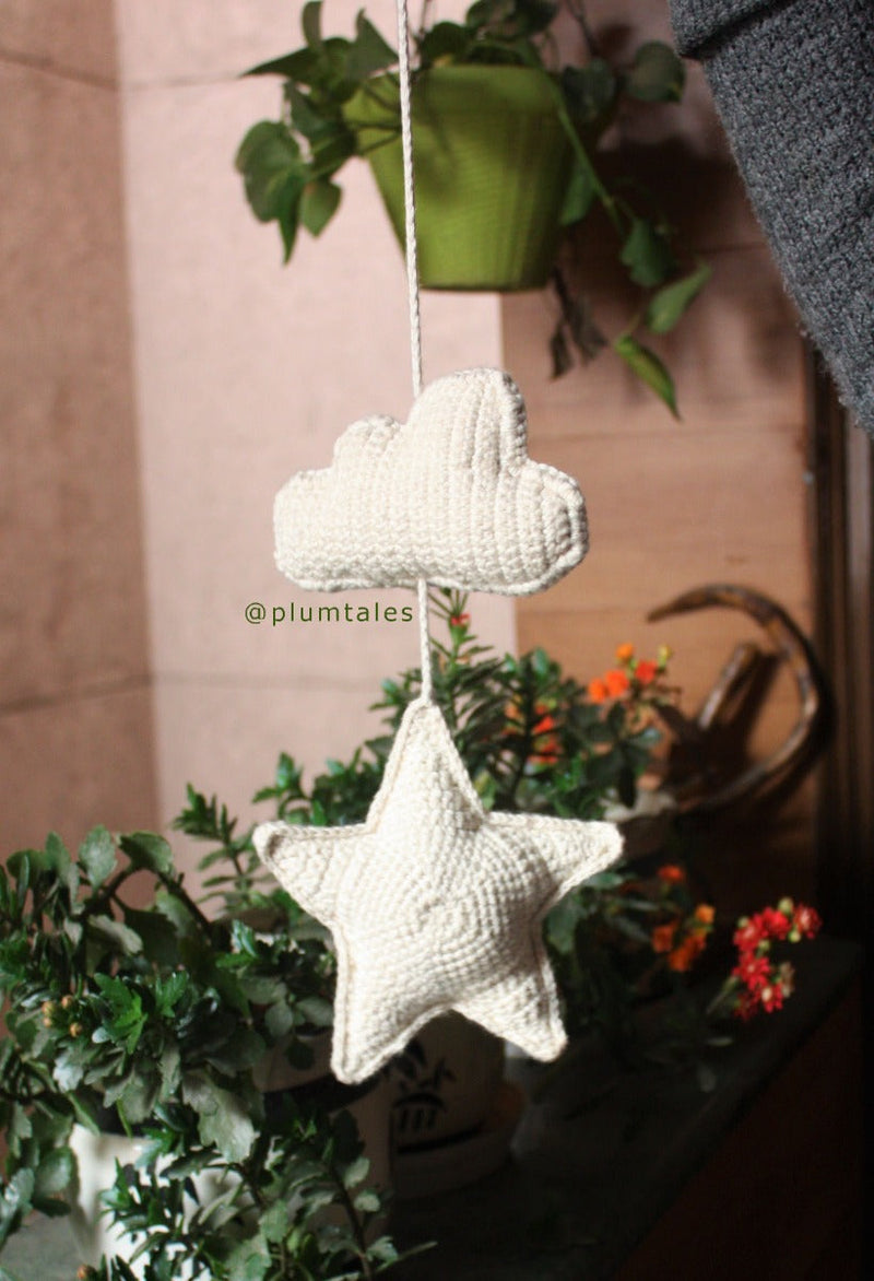 Handcrafted Star and Cloud Hanging