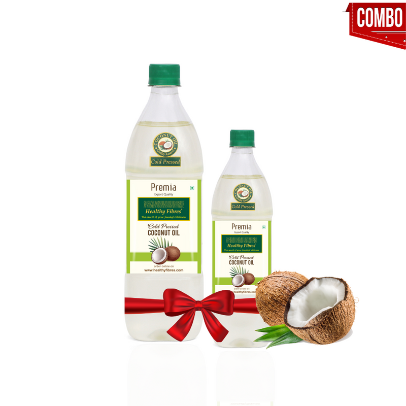 Healthy Fibres Cold Pressed Coconut Oil 1L & Coconut Oil 500 ml