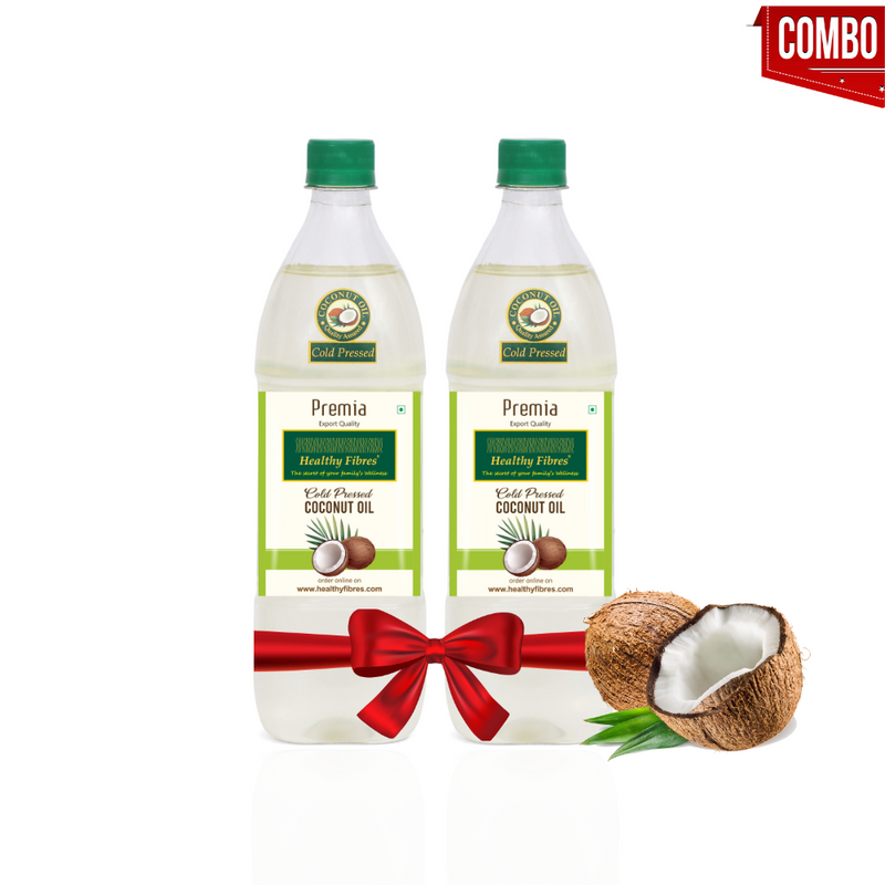 Healthy Fibres Cold Pressed Coconut Oil 500 ml Combo of 2