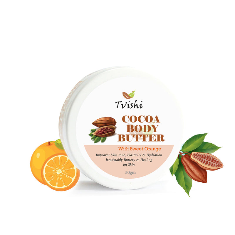 Tvishi Handmade Cocoa Body Butter  Dry skin I Intensely nourishing Cocoa body butter I Normal to Dry Body skin ( Hand to foot) I Soothes itchy, dry skin for Kids & Adults