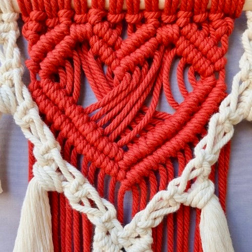 Handcrafted Macrame 'Heartbeat' WallHanging