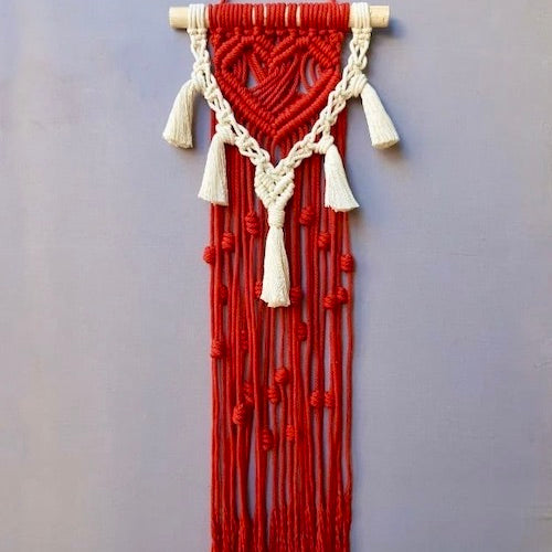 Handcrafted Macrame 'Heartbeat' WallHanging