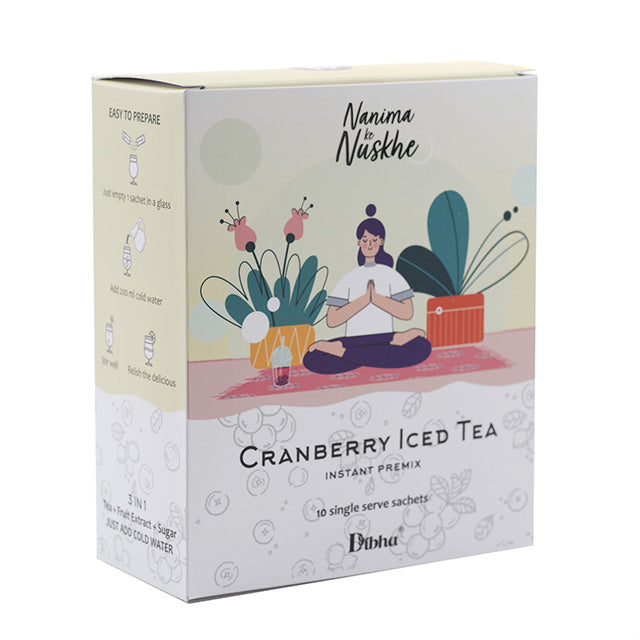 Instant Premix Iced Tea  Cranberry Flavour (10 Sachet) 180g