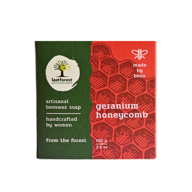 Artisanal, Handmade Beeswax Honeycomb Soap 100gms Geranium