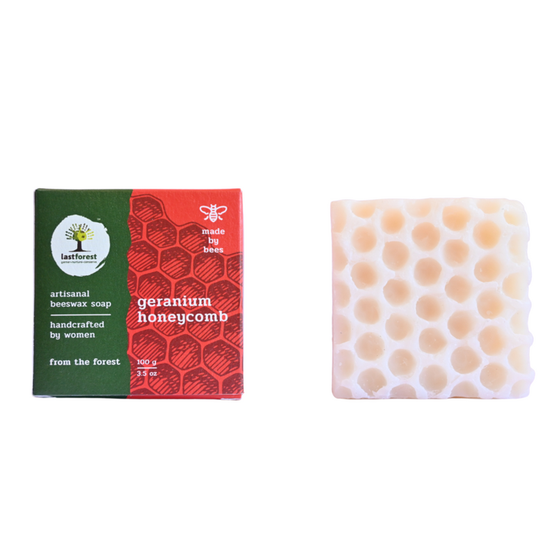 Artisanal, Handmade Beeswax Honeycomb Soap 100gms Geranium