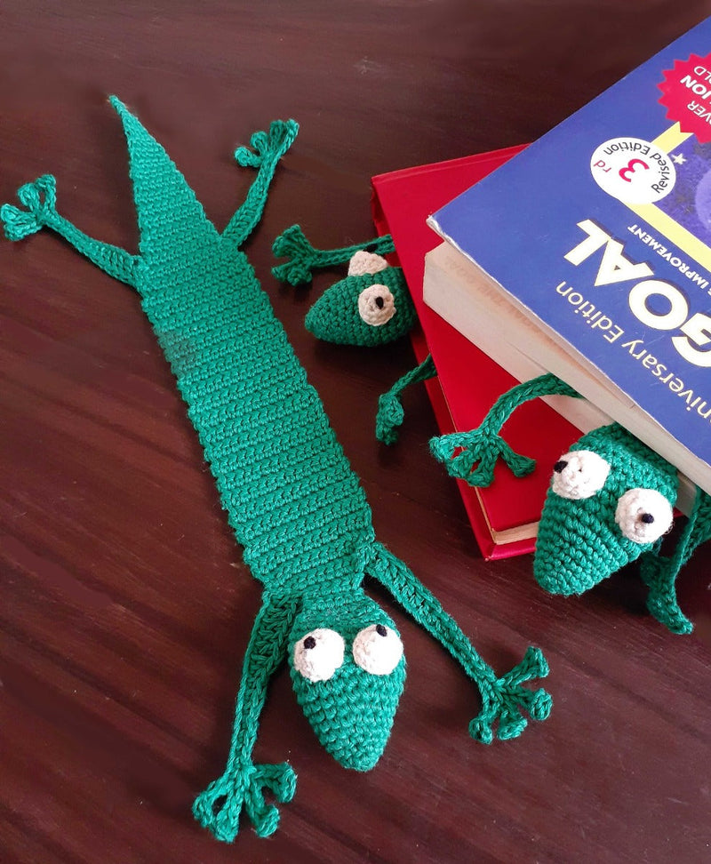 Handcrafted Amigurumi Gecko Bookmark