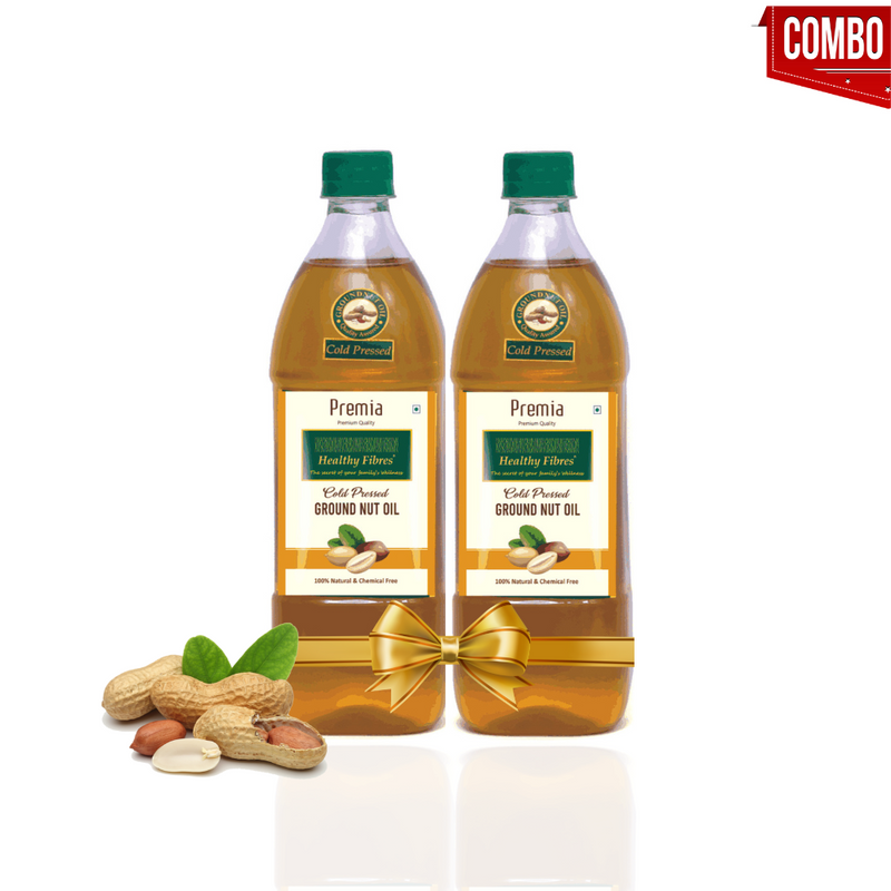 Healthy Fibres Cold Pressed Groundnut Oil 500ml Combo of 2