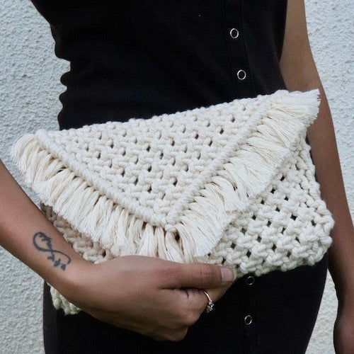 Handcrafted Macrame Clutch Bag with sling