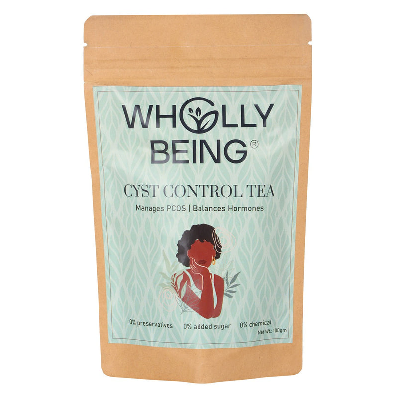 Cyst Control Tea for managing PCOS,regular period,facial hair,acne with Gokshura, Spearmint, Chasteberry, Ashwagandha, Fenugreek seeds etc(100gm)