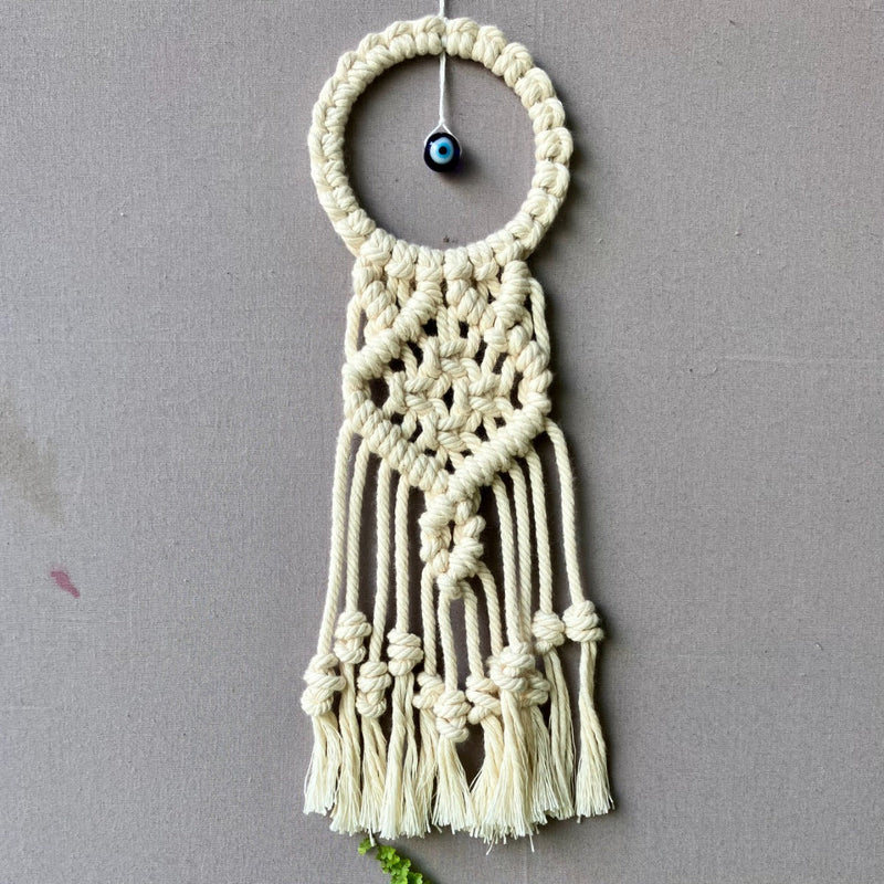 Macrame Tiny "Evil Eye" Dreamcatcher / Car charm