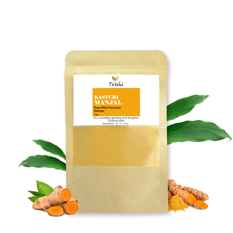 Tvishi Handmade Kasturi Manjal Powder (50gms) I Antiinflammatory,  Brightening & glowing mack I Acne scars, pigmentation, Face & body I 0