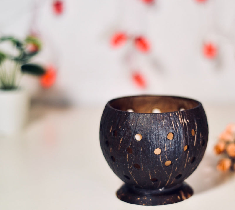 Upcycled coconut shell Milena votive holder