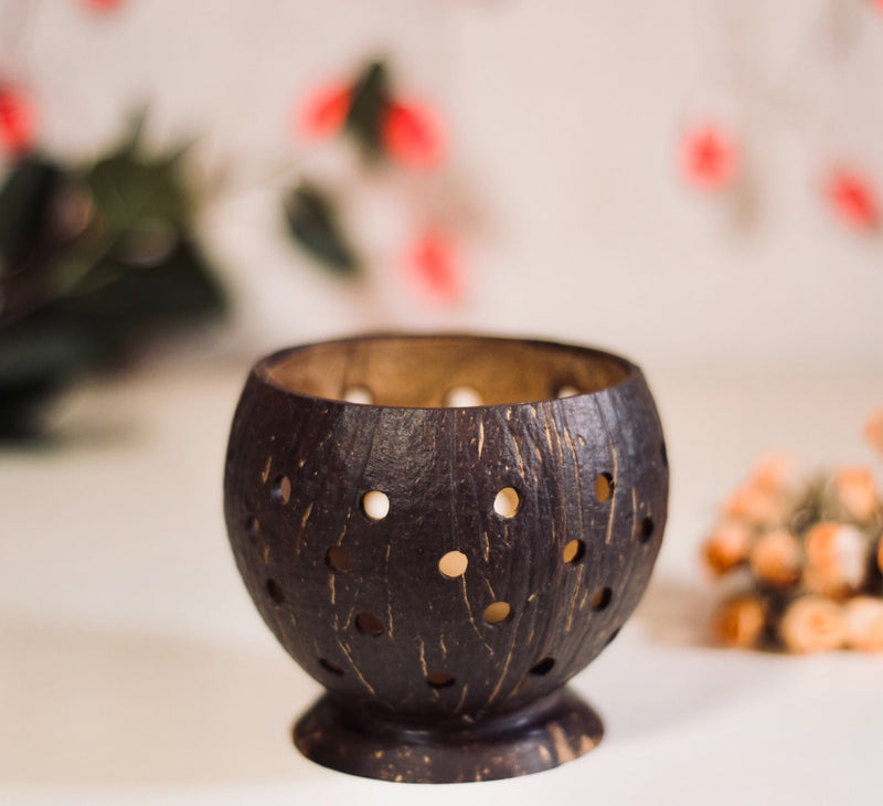 Upcycled coconut shell Milena votive holder