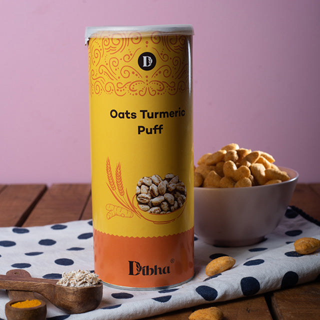 Oats Turmeric Puffs  Improves Digestion & Boosts Energy, 55g