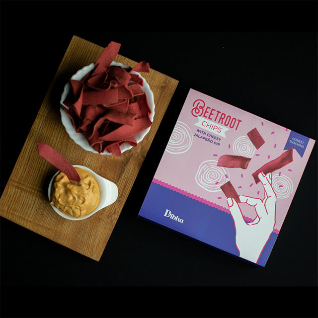 Beetroot Chips with Cheesy Jalapeno Dip  Rich In Vitamins, Calcium & Protein, Healthy, 70g