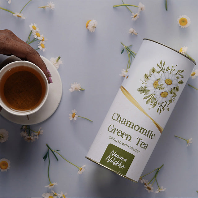 Chamomile Green Tea (Ready to Drink Instant Tea Cups) Relieves Stress Relief & Supports Sleep, Antioxidants Rich, 60g