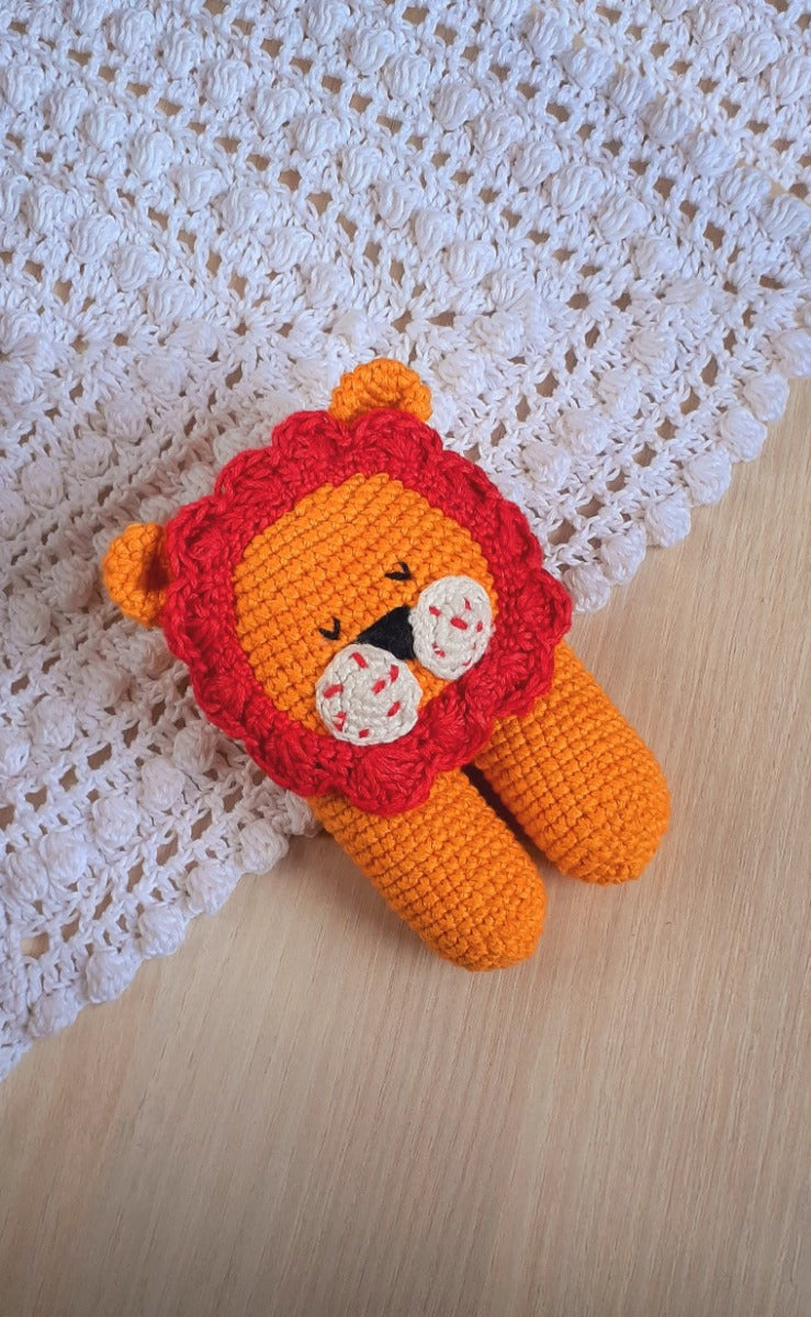 Handmade Amigurumi Roar  The Lion Rattle