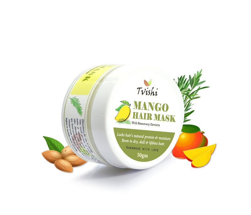 Tvishi Handmade Mango Hair mask  Strong Hair (50 gms) I Deep conditioning, nourishing for dry, damaged, frizzy hair   I Natural Hair spa, Free of Paraben, sulphates I Men, Women & Kids