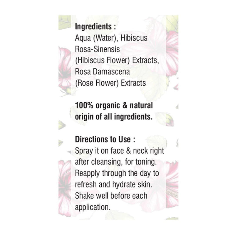 Siachen Hibiscus Toning Mist with Rose Extracts | Mild & AlcoholFree | Hydrates & Brightens