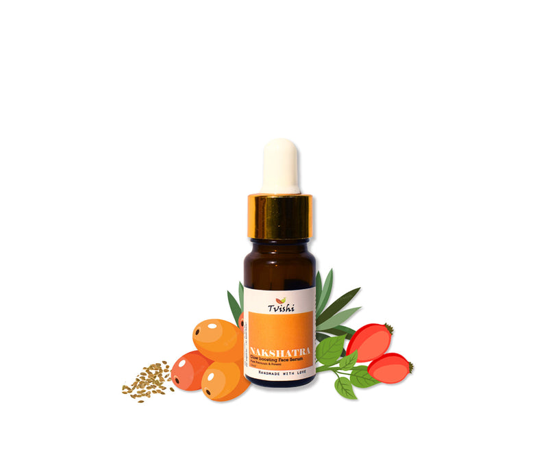 Tvishi Handmade Nakshatra glow serum(20 ml) I Light weight, non greasy Seabuckthorn & Rosehip Glow serum, anti ageing I Safe for pregnant & feeding mums, reduces finelines, scars, pigmentation I Healthy glow for Men & Women