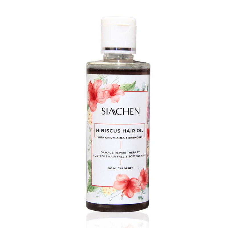 Siachen Hibiscus Hair Oil with Onion, Amla & Bhringraj | Mineral Oil, SLS & Paraben Free | Hairfall Control, Hair Growth, Soft, Thick, Long and Shiny Hair