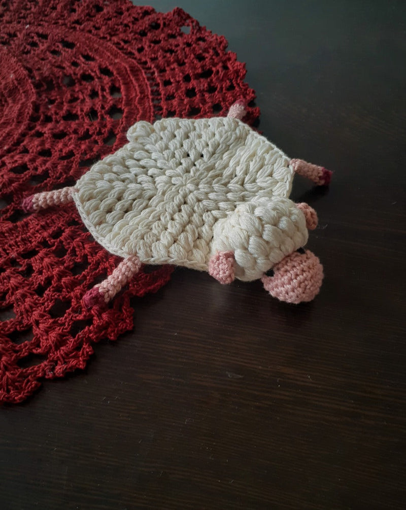 Handcrafted Amigurumi Sheep Coaster  Set of 2