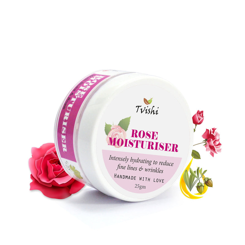 Tvishi Handmade Rose Moisturizer (50 gms) I Nourishing & brightening , nongreasy, all day moisture for Normal, dry skin I Antiageing, smoothening, fresh glowing skin I No parabens, silicones, artifical ingredients