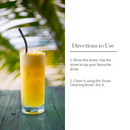 Stainless Steel Straw Bent (8mm) Set of 2 + Straw Cleaning Brush (2 Pc)