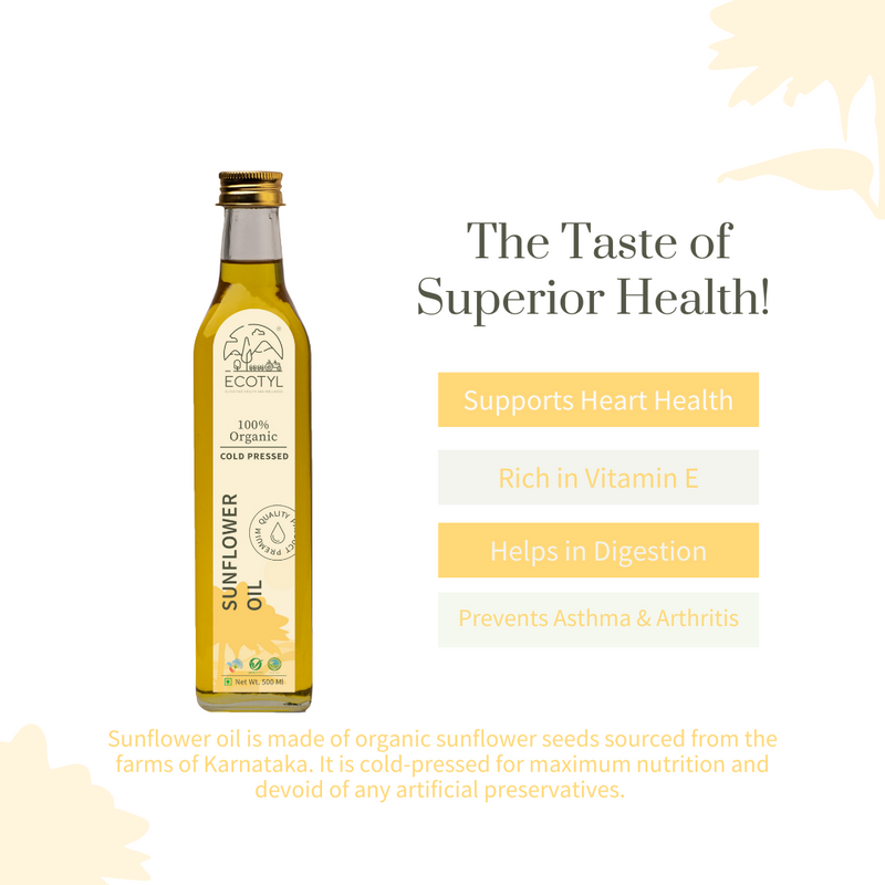 Organic ColdPressed Sunflower Oil  500 ml