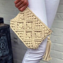 Handcrafted Macrame Clutch BagCreme